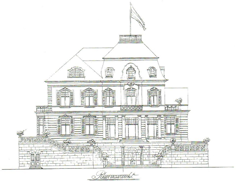 Bad Godesberg Villa Cappell Aufriss Rheinfront 1904