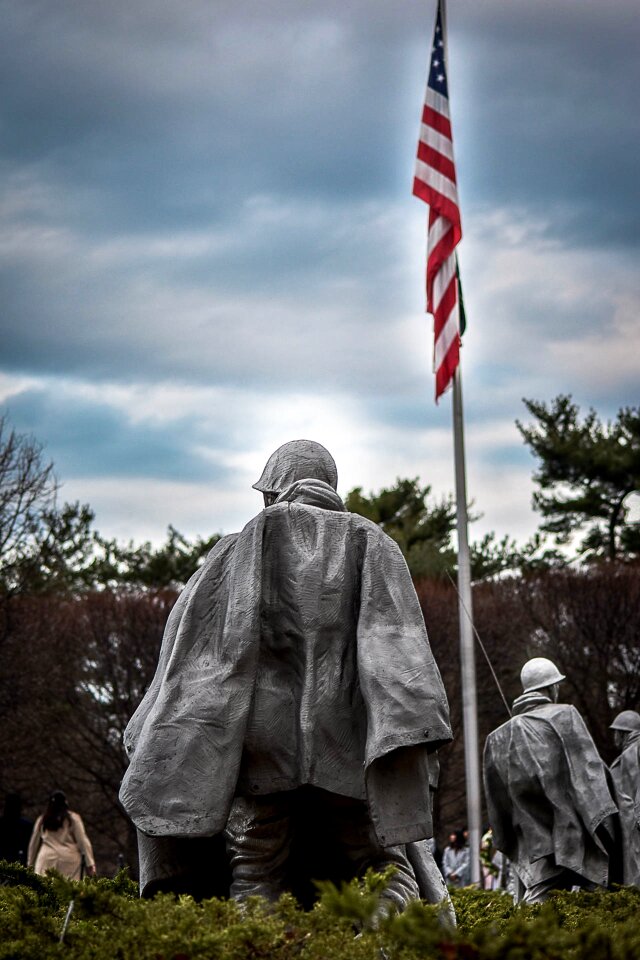 Outdoors administration statue