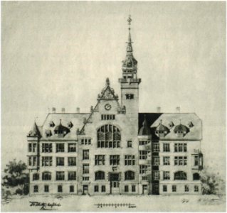 Bad Godesberg Pädagogium Architektenzeichnung Neubau 1899