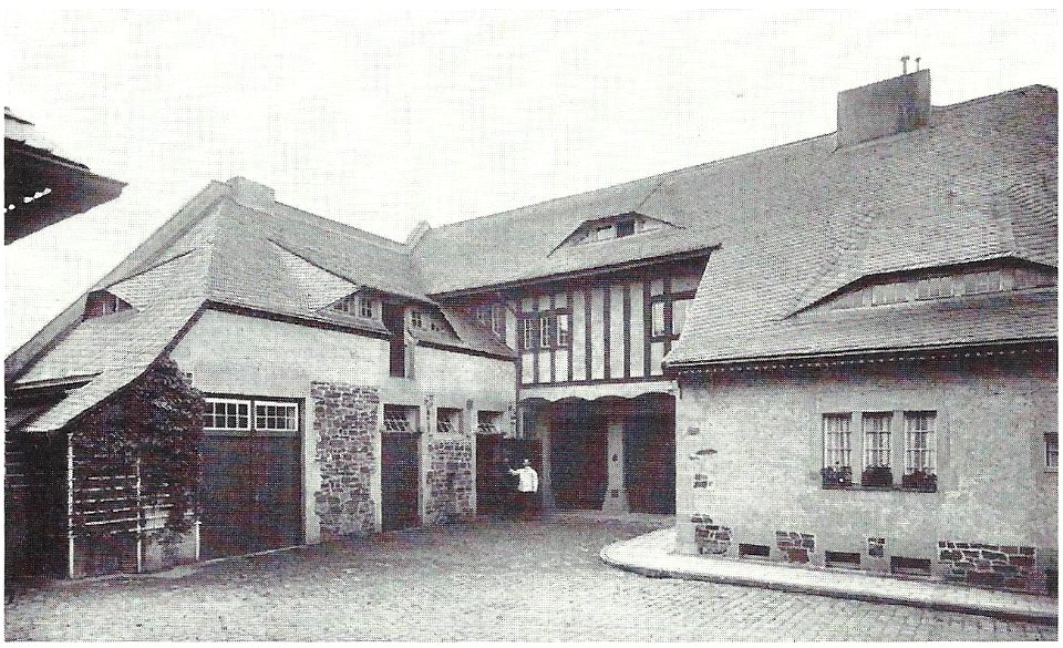 Bad Honnef Feuerschlößchen Pförtnerhäuschen Hofansicht 1908
