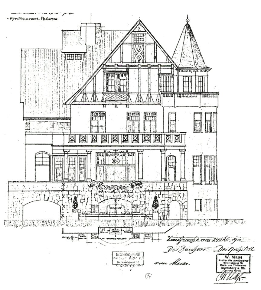 Bad Godesberg Villa von Maier Aufriss Rheinfront 1910 (2)
