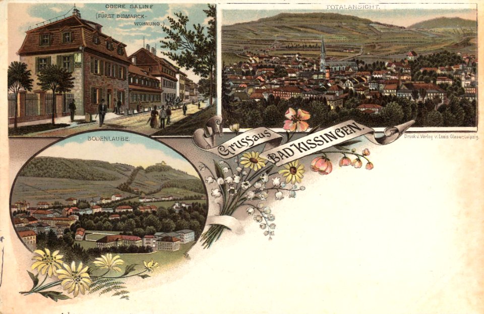 Bad Kissingen, Bayern - Obere Saline (Fürst-Bismarck-Wohnung); Bodenlaube; Gesamtansicht (Zeno Ansichtskarten)
