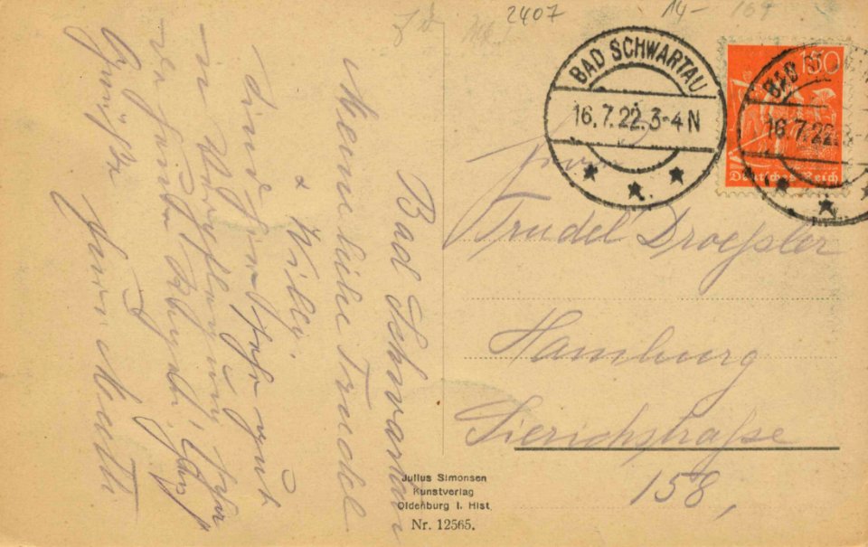 Bad Schwartau, Schleswig-Holstein - Landschafts- und Stadtansicht (back) (Zeno Ansichtskarten)