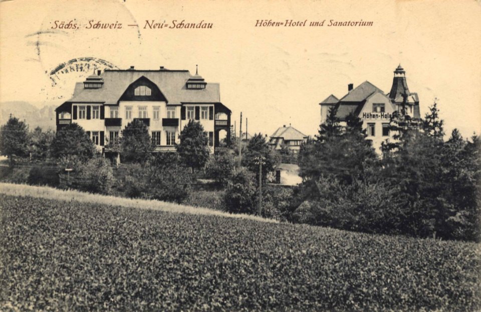 Bad Schandau, Sachsen - Höhenhotel und Sanatorium; Gasthof und Sommerfrische Ostrauer Scheibe (Zeno Ansichtskarten)
