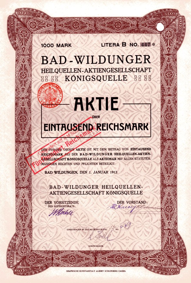 Bad Wildunger Heilquellen 1912