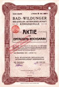 Bad Wildunger Heilquellen 1912