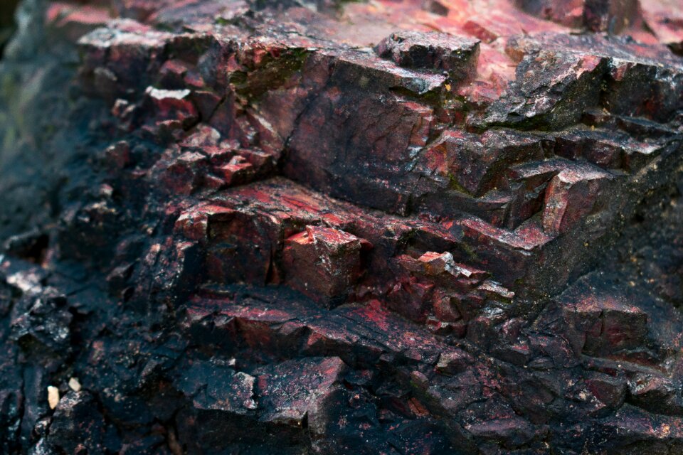 Black stone red and black stones containing the minerals of the stone
