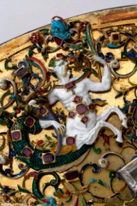 Bakbomsplåt i detalj, sadelbeslag - Livrustkammaren - 84294