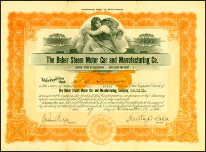 Baker Steam Motor Car and Manufacturing 1920