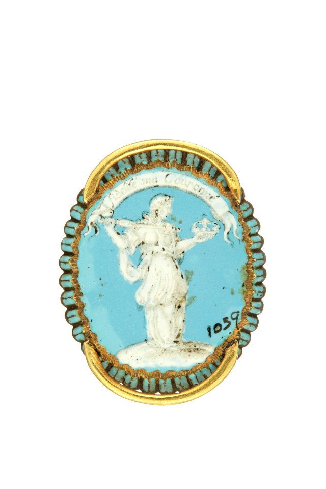 Baksida av miniatyrporträtt av Karl XI (1655-1697), ca 1670 - Livrustkammaren - 97858
