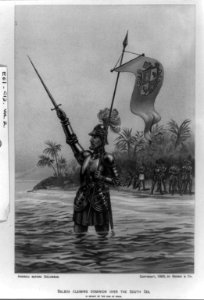 Balboa claiming dominion over the South Seas on behalf of the King of Spain LCCN2006683692