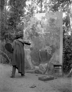 Baldomer Gili Roig. Baldomer Gili Roig pintant “Abisme” (Roma), 1904 photo