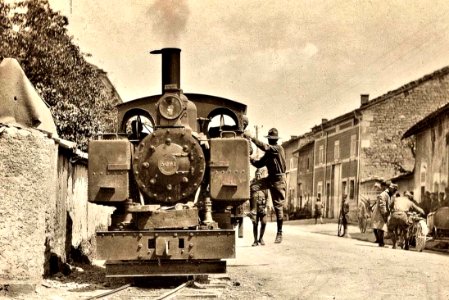 Baldwin steam locomotive at Cornieville during WW1 photo