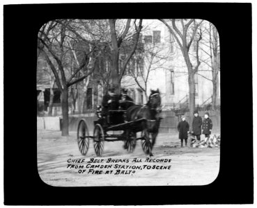 Baltimore fire, 1904) Chief Belt breaks all records from Camden Station to scene of fire at Balto LCCN2016844566