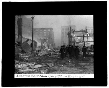 Baltimore fire, 1904) Looking east from Chas. St. on Balto. St LCCN2016826955
