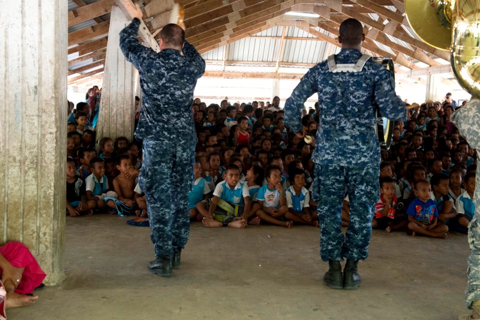 Band engagement at War Memorial Primary School in Kiribati 150603-N-MK341-012