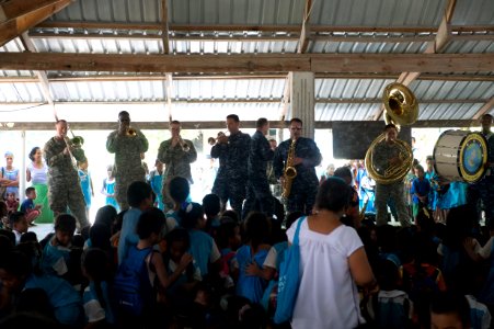 Band engagement at War Memorial Primary School in Kiribati 150603-N-MK341-013