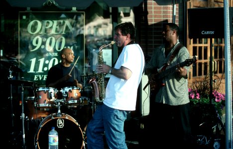 Band playing on the street photo