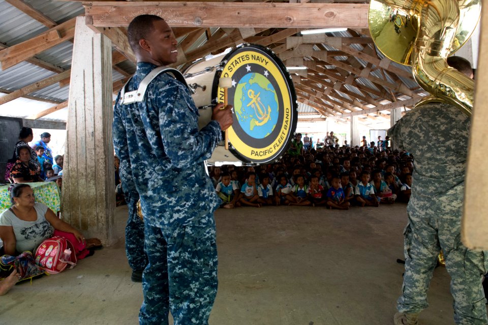 Band engagement at War Memorial Primary School in Kiribati 150603-N-MK341-011