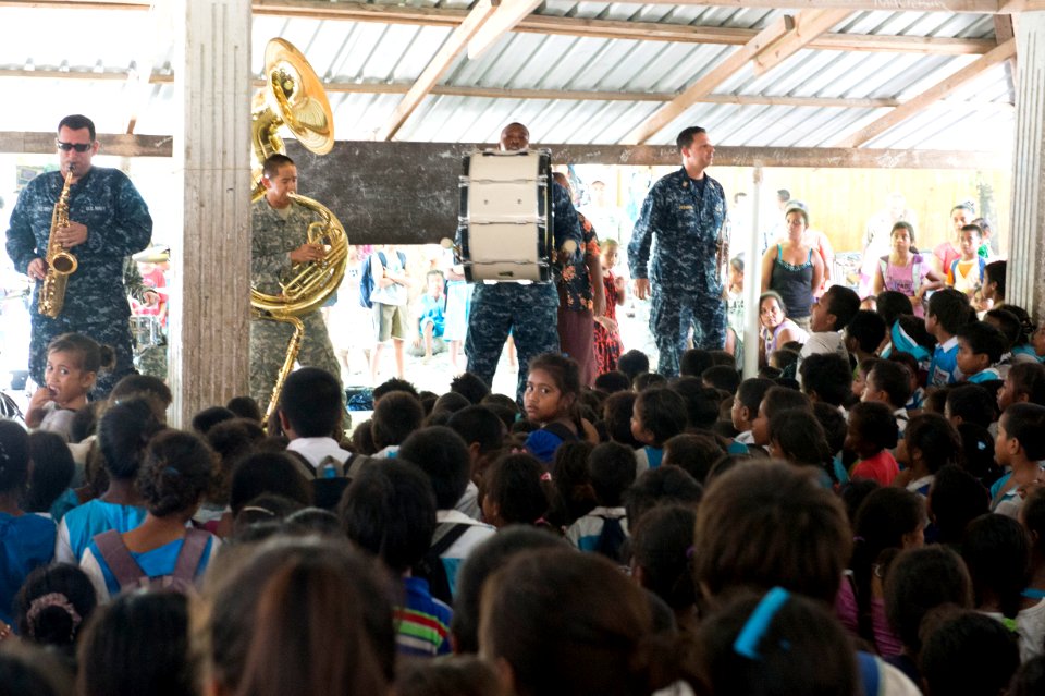 Band engagement at War Memorial Primary School in Kiribati 150603-N-MK341-015