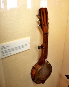 Banjo, England, c. 1860, oak, walnut - Casadesus Collection of Historic Musical Instruments - Boston Symphony Orchestra - 20190927 125244