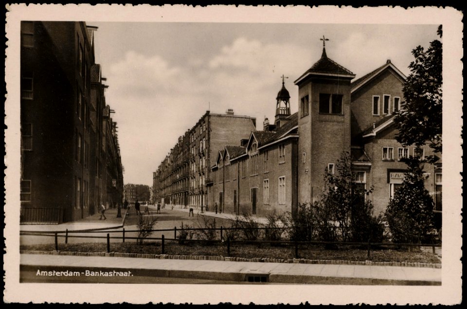 Bankastraat vanaf Celebesstraat. Uitgave J. Sleding, Amsterdam, Afb PRKBB00330000001