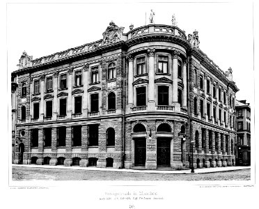 Bankgebäude in München, Architekten Alb. Schmidt, Kgl. Professor München, Tafel 30, Kick Jahrgang II photo