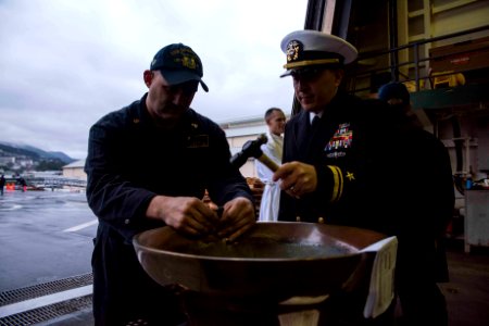 Baptism aboard USS Green Bay 161128-N-JH293-232