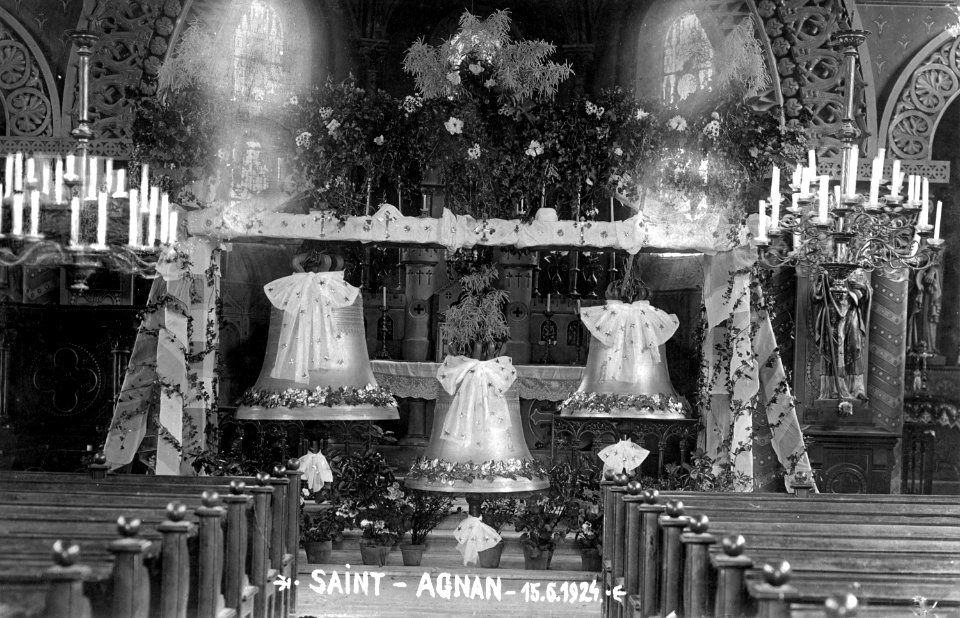 Baptême des cloches de l'église de Saint-Agnan, juin 1924