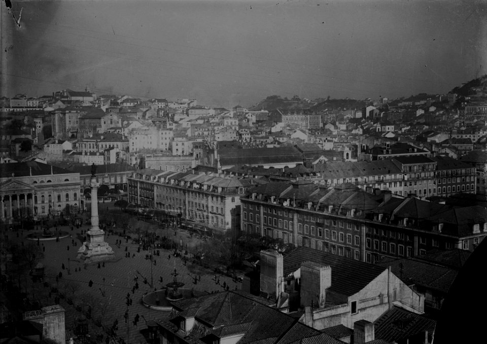BAR000290 - Panorâmica da Praça Dom Pedro IV tirada do elevador de Santa Justa