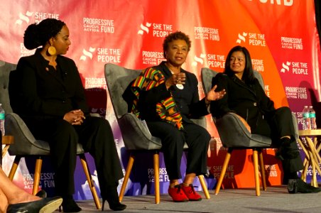 Barbara Lee speaking at She the People in 2019