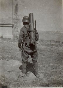 Barco. Österreichischer Infanterie-Grabenmörser.Rohr am Transport. (BildID 15646915)