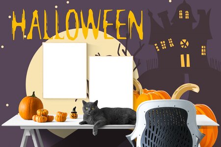 Interior halloween workspace