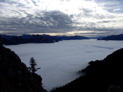 Inversion weather situation clouds landscape photo