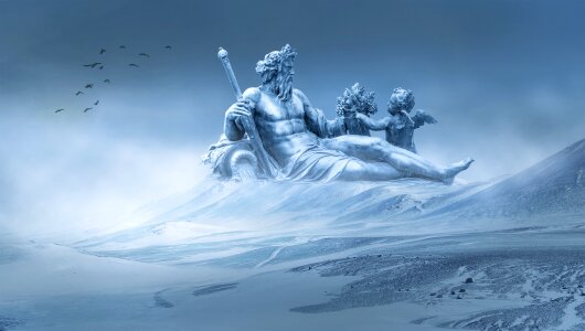 Snow statue mountain