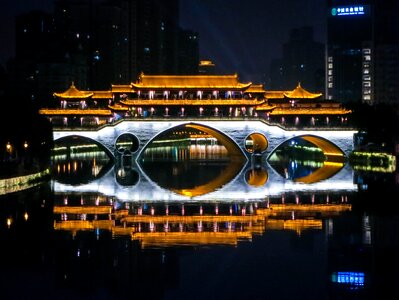 Architecture water night