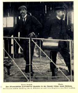 Baron Bradsky und Paul Morin in der Gondel ihres neuen Ballons