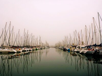Colorful sailing boats fishing boats