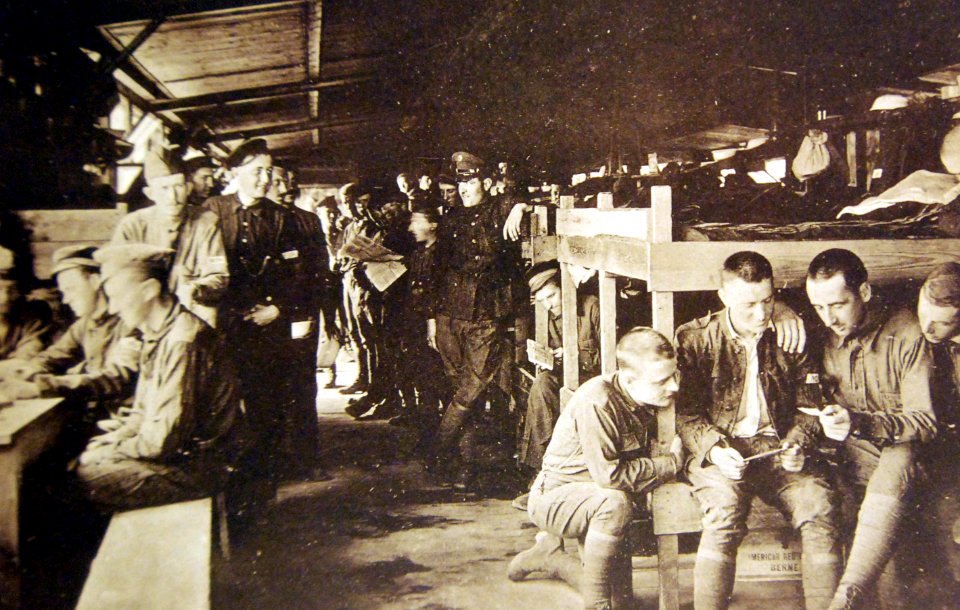 Barracks of prison camp, where prisoners Americans have found accommodation, WWI (28918502893)