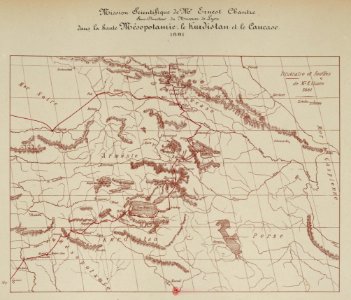 Barry (capitaine). F. 1. (Titre, plan). Mission scientifique de Mr Ernest Chantre. 1881