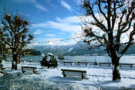 Wintry winter lake lake photo