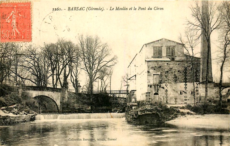 Barsac - Moulin et pont sur le Ciron 1