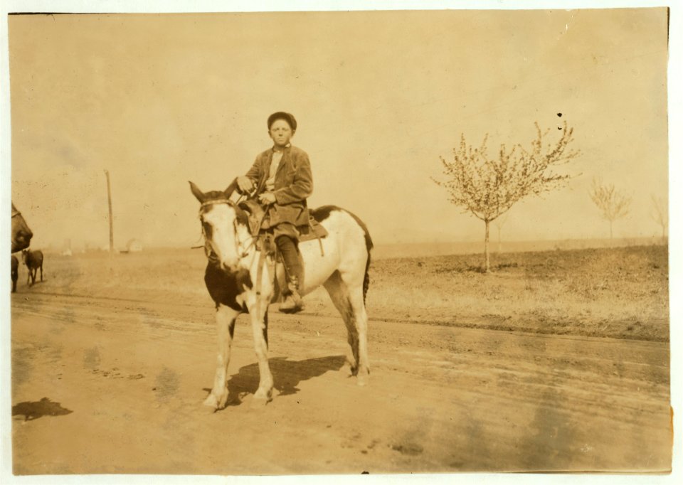 Bartrum Choate, a 12-year-old boy driving colts to town. Works for W.F. Barber, Route 3, Lawton, Okla. LOC nclc.00679