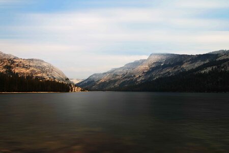 Fog mountains water photo