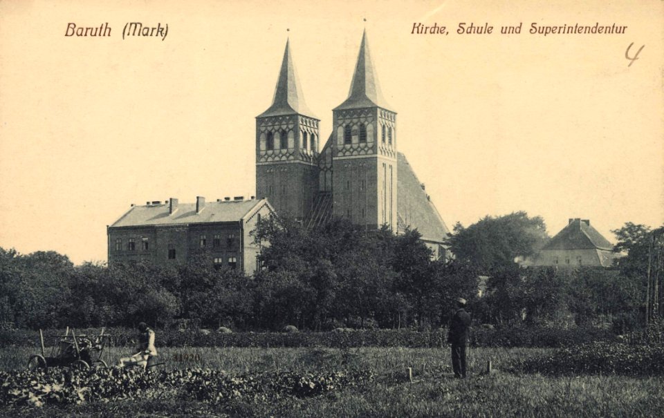 Baruth (Mark), Brandenburg - Kirche, Schule und Superintendentur (Zeno Ansichtskarten)