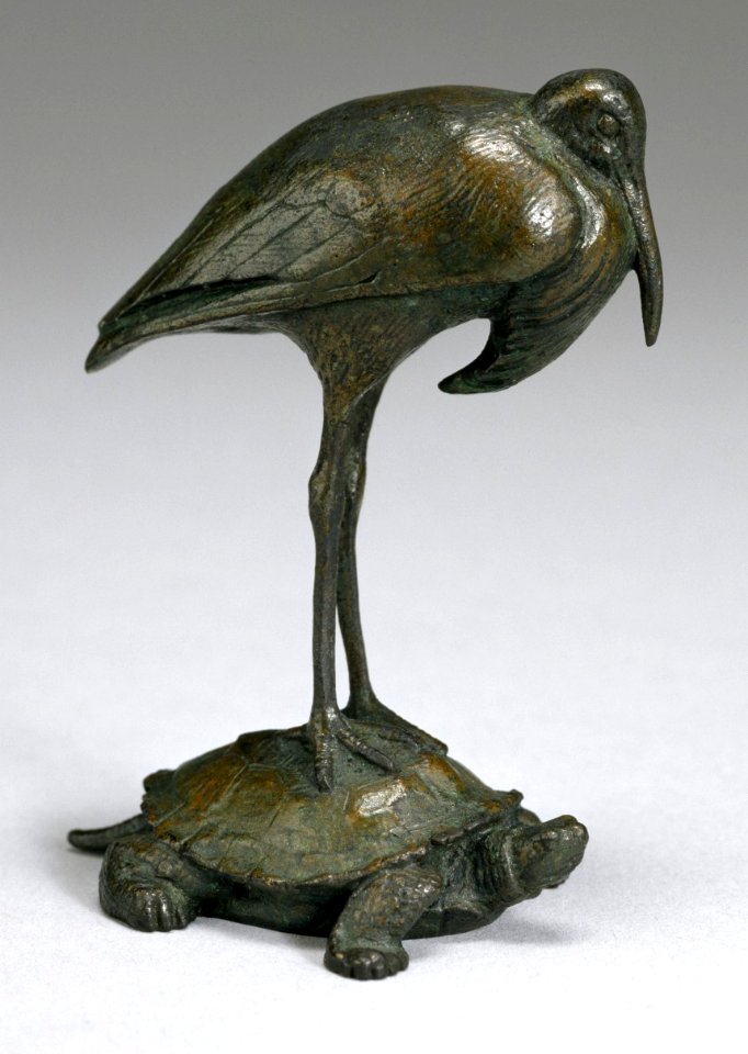 Antoine-Louis Barye - Stork Standing on a Turtle - Walters 27139 - Profile