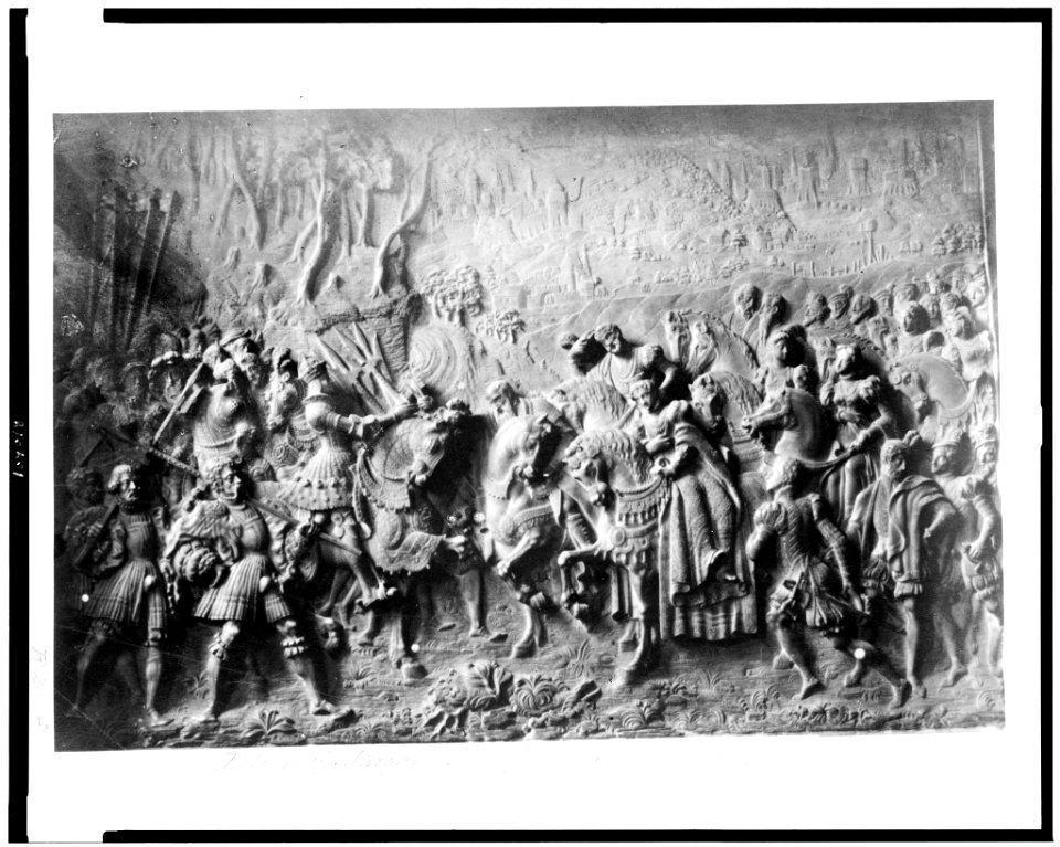 Bas-relief from tomb of Maximilian I, depicting the return of Margaret, Maximilian's daughter, from France LCCN94512675