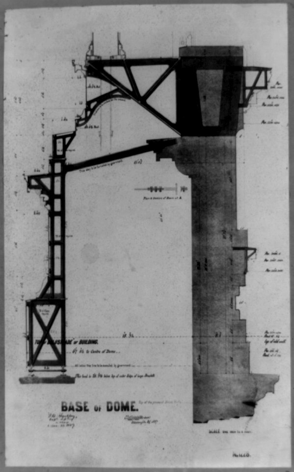 Base of dome, top of balustrade of building LCCN2002718298