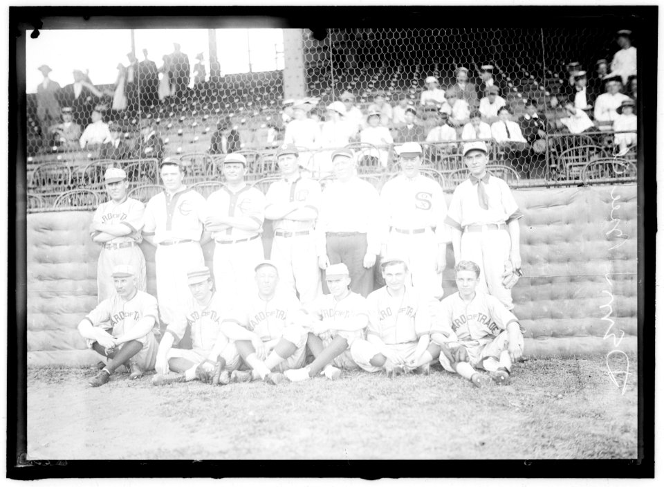 BASEBALL, CONGRESSIONAL. DEMOCRATS. STANDING- UNIDENTIFIED; KINKEAD OF NEW JERSEY; OLDFIELD OF ARKANSAS; WEBB OF NORTH CAROLINA; TOM REILLY OF CONNECTICUT; JIM McDERMOTT OF ILLINOIS; SCULLY LCCN2016864751
