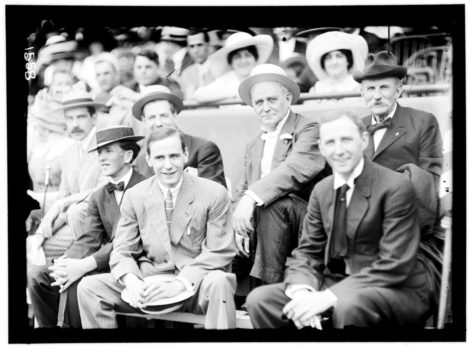 BASEBALL, PROFESSIONAL. CHAMP CLARK, WITH SON BENNETT, LEFT CENTER LCCN2016863955